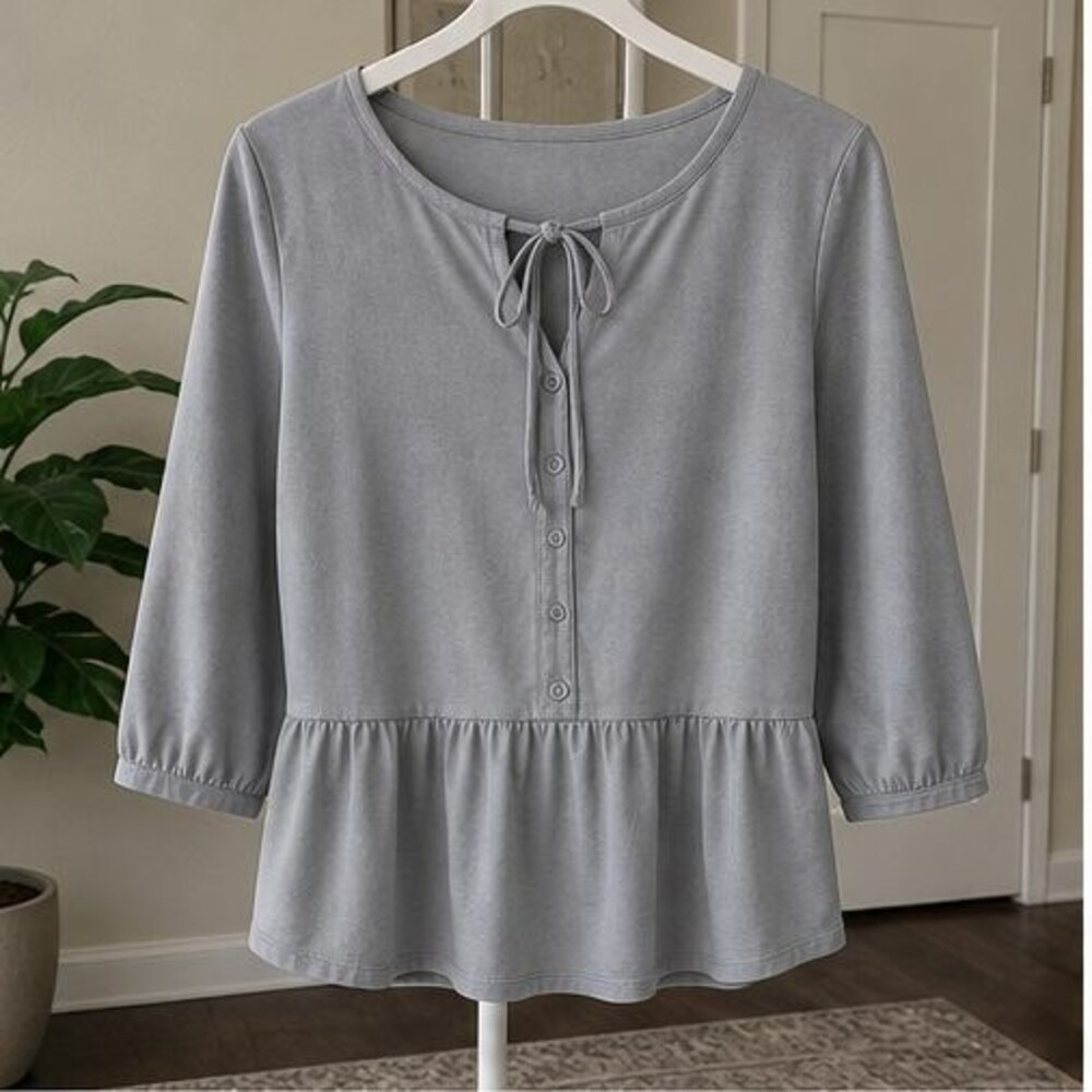 Gray Peplum Top